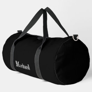 Sac De Sport Nom monogramme moderne minimaliste noir blanc