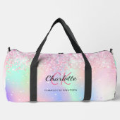Sac De Sport Nom monographique en violet rose holographique (Recto)