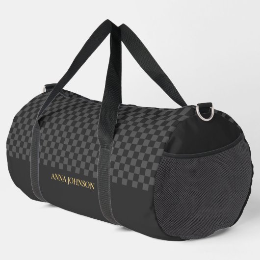 Sac De Sport Nom personnalisé À damiers Motif (Coin droit)