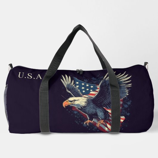 Sac De Sport Nom personnalisé Aigle américaine (Verso)