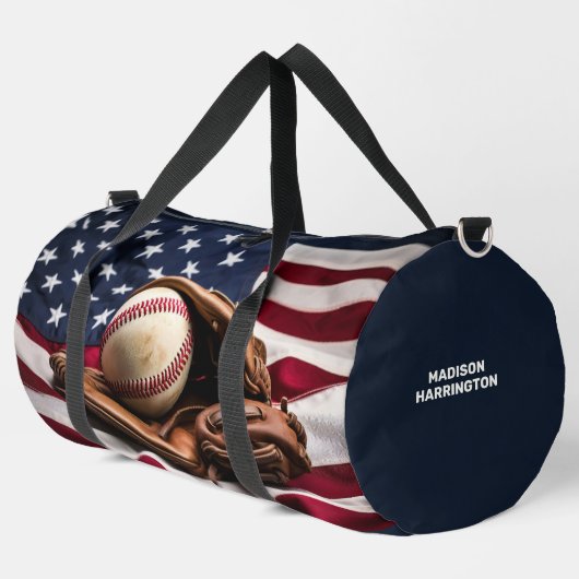 Sac De Sport Nom personnalisé American Baseball (Coin gauche)