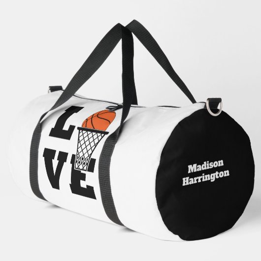 Sac De Sport Nom personnalisé Basketball Love (Coin gauche)