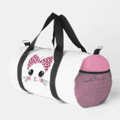 Sac De Sport Nom personnalisé Cute face de chat (Coin droit)