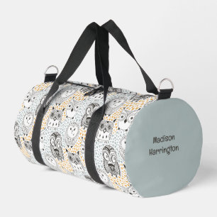 Sac De Sport Nom personnalisé Cute Owl Motif