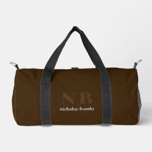 Sac De Sport Nom personnalisé Initiales Moderne tendance Brunet