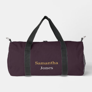 Sac De Sport Nom personnalisé moderne minimaliste bordeaux