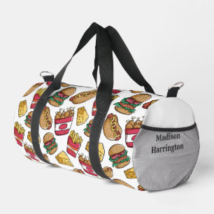 Sac De Sport Nom personnalisé Motif de restauration rapide
