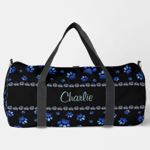 Sac De Sport Nom personnalisé, pattes de chien de parties scint