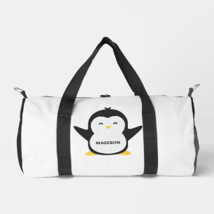 Sac De Sport Nom personnalisé pingouin mignon