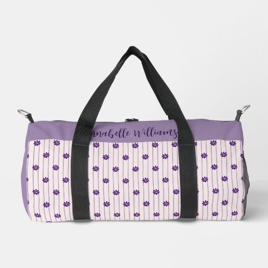 Sac De Sport Nom Violet & Brousses - Fleurs violettes Petites (Recto)