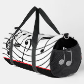 Sac De Sport Notes de musique Rouge blanc et noir (Coin droit)