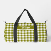 Sac De Sport Olive Green Plaid Gingham Personalized (Recto)