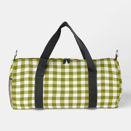 Sac De Sport Olive Green Plaid Gingham Personalized (Verso)