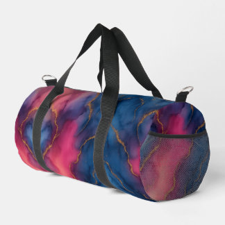 Sac De Sport Or élégant et Motif Abstrait Turquoise | Duf éléga
