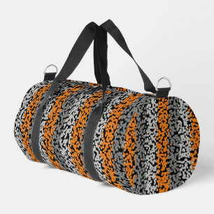 Sac De Sport Orange gris noir pixellisé bandes