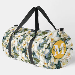 Sac De Sport Orchidées blanches Fleurs florales Motifs Grandes