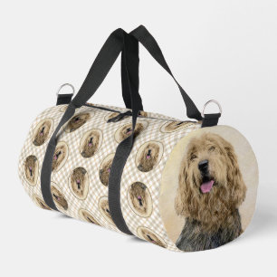 Sac De Sport Otterhound Peinture Noir et Tan Original Chien Art