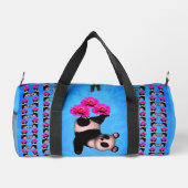 Sac De Sport Ours Panda Cute Jongeant Fleurs Roses (Verso)