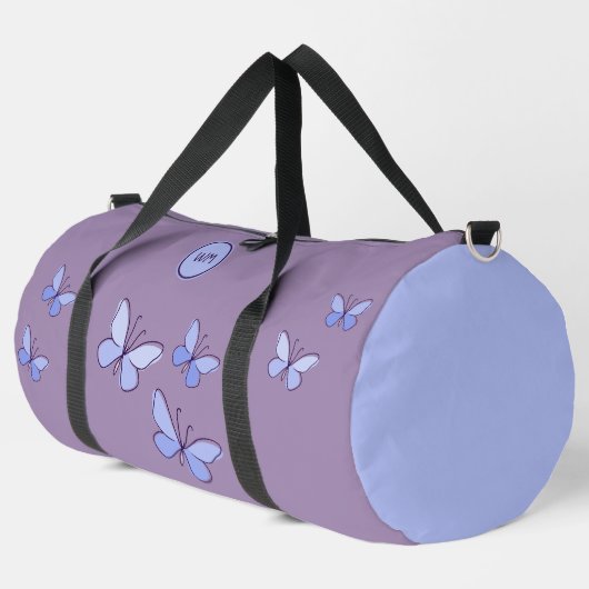 Sac De Sport Papillon bleu violet Kaleidoscope Violet Grand (Coin gauche)