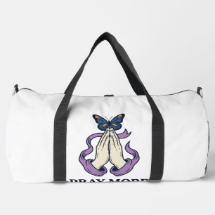 Sac De Sport Papillon de chemise chrétien Priez plus Inquiétez 