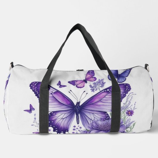 Sac De Sport Papillons violets sur Flower (Recto)