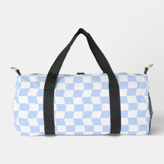 Sac De Sport Pastel Blue White Retro Checkerboard Pattern (Recto)