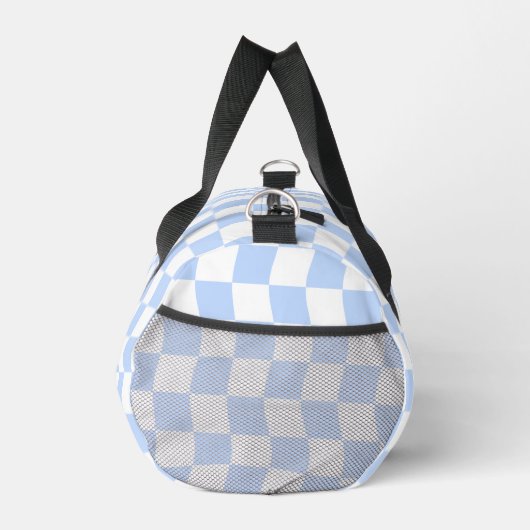 Sac De Sport Pastel Blue White Retro Checkerboard Pattern (Droite)