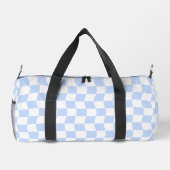 Sac De Sport Pastel Blue White Retro Checkerboard Pattern (Verso)