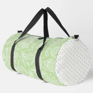 SAC DE SPORT PASTEL GREEN ELABORATE PAISLEY MOTIF & POTS