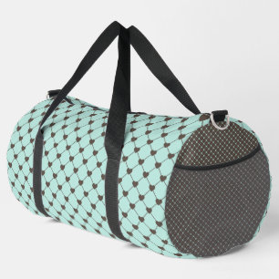 SAC DE SPORT PASTEL MINT VERT ET BROWN MOTIFS & POTS