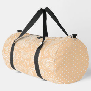 SAC DE SPORT PASTEL PEACH ELABORATE PAISLEY MOTIF & POTS