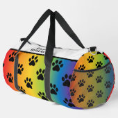 Sac De Sport Pastel Rainbow Gradient Paw Print Monogram (Coin droit)