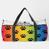 Sac De Sport Pastel Rainbow Gradient Paw Print Monogram (Verso)