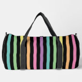 Sac De Sport Pastel Rainbow Stripes Motif sur Noir (Recto)