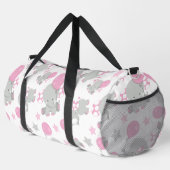 Sac De Sport Pattern of Elephants, Cute Elephants - Pink Gray (Coin droit)
