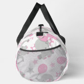 Sac De Sport Pattern of Elephants, Cute Elephants - Pink Gray (Droite)