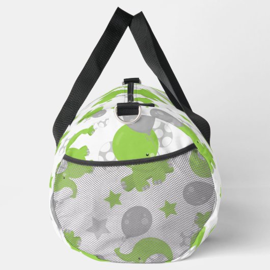 Sac De Sport Pattern of Green Elephants, Cute Elephants, stars (Droite)