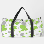 Sac De Sport Pattern of Green Elephants, Cute Elephants, stars (Verso)