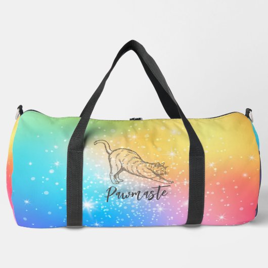 Sac De Sport Pawmaste Cat Yoga Large Duffel Bag (Recto)