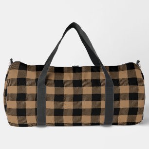 Sac De Sport pays noir tan chèque jeter oreiller