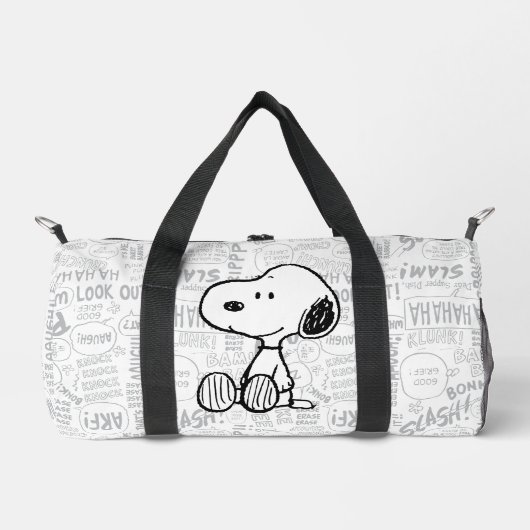Sac De Sport PEANUTS | Snoopy on Black White Comics (Recto)