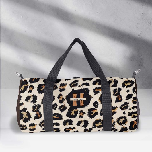 Sac De Sport Peau léopard, Motif animal moderne, Monogramme