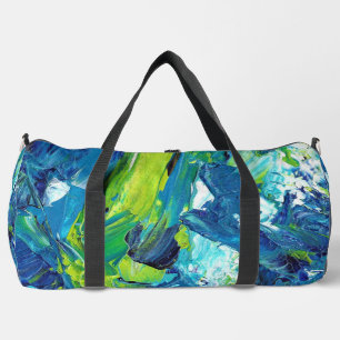 Sac De Sport Peinture acrylique abstraite en bleu