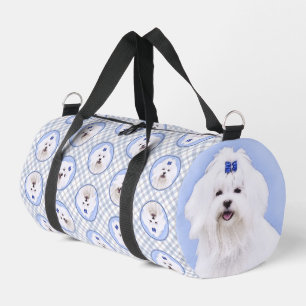 Sac De Sport Peinture maltaise Bleu Bow mignonne Art Chien orig