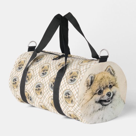 Sac De Sport Peinture Poméranienne Orange Pom Original Chien Ar (Coin gauche)
