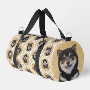 Sac De Sport Peinture Shiba Inu Black et Tan Original Chien Art