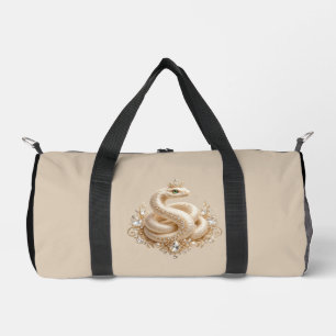 Sac De Sport Pendentif Couronne de Serpent en Cristal Beige Art
