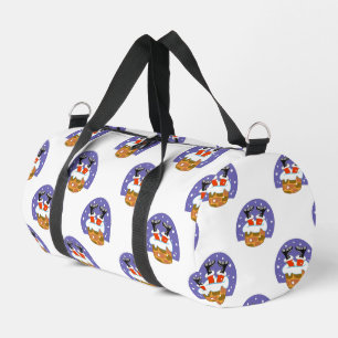 Sac De Sport Père Noël dans cheminée, neige, Noël, Nouvel An