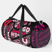 Sac De Sport Personalised Black And Pink Netball  (Coin droit)