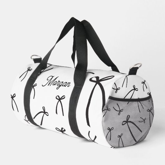 Sac De Sport Personalized Bow Pattern Chic Black & white (Coin droit)